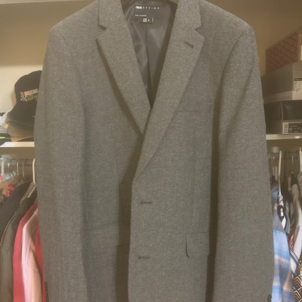 ASOS Men's Grey Wool-Blend Suit Jacket